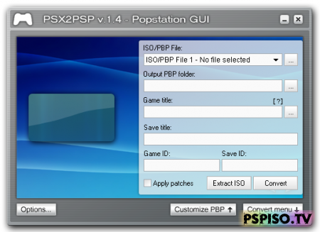 PSX2PSP v1.4.2 - конвертер игр PSone для PSP