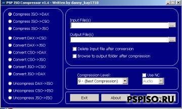 CSO>ISO  ISO>CSO Converter PSP ISO Compressor v1.4