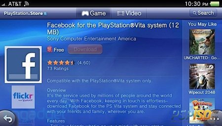 Facebook    PS Vita