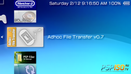 Adhoc File Transfer v0.7 - передача файлов по AdHoc между PSP или PS Vita